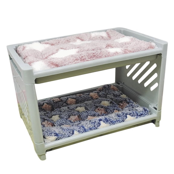 Tibvox Hamster Bed House Bunk Bed Small Animal Warm Bed House Cage Nest Blanket Bed Small Pet House Animals Hamster