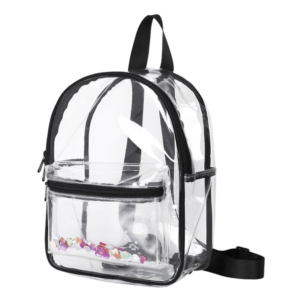 Qarigey Organizador de bolsas de PVC: el PVC visible y organizado de las pertenencias es resistente al agua y a la humedad Mochilas negro talla pequeña