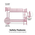 thumbnail image 4 of Mainstays Convertible Twin over Twin Metal Bunk Bed, Pink, 4 of 13