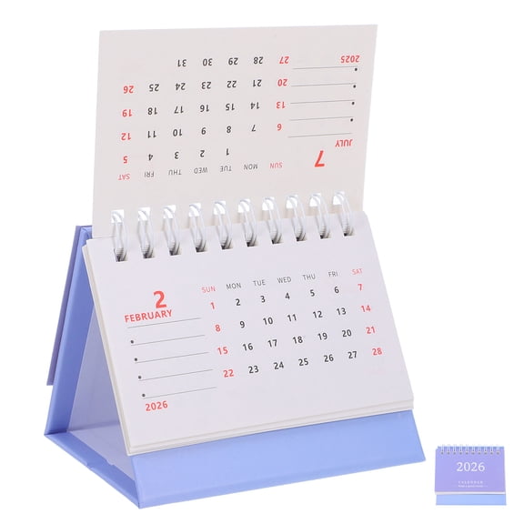 WRITWAA 2026 Lavender Desk Calendar - Compact Foldable Paper Planner for Home and Office Organization
