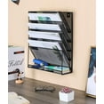 thumbnail image 5 of EasyPAG Wall File Holder 5 Tier Vertical Hanging File Organizer Wall Mount Paper Folder Rack with Bottom Flat Tray for Office and Home,Black, 5 of 6