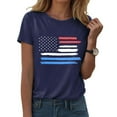 thumbnail image 2 of ORT Women's 4th of July Independence Day T-Shirt Summer USA Star Stripes Graphic Tee Tops(Z2-Navy,XXL), 2 of 5