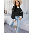 thumbnail image 2 of Women'S Oversized Sweater Autumn Fashion Trendy Batwing Sleeve Colorblock Striped Knit Pullover, 2 of 4