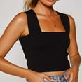 thumbnail image 5 of ibuvkizy Fashion Women's Summer-Neck Sleeveless Solid Casual Tank Top Blouse, 5 of 9