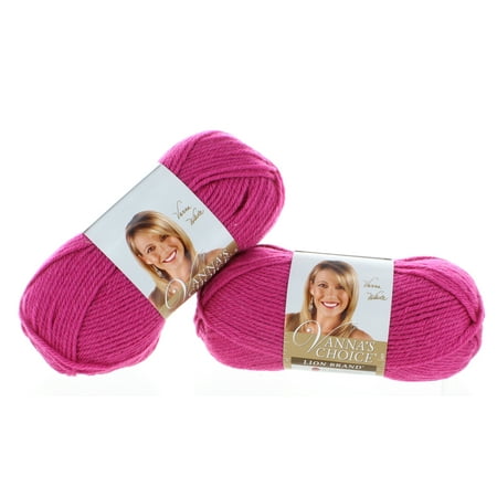 2 Skeins Lion Brand Raspberry Yarn Craft Knitting Machine