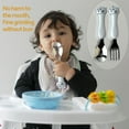 thumbnail image 3 of Toddler Utensils Kids Spoon and Fork Set Stainless Steel Silverware BPA Free Child Flatware with Travel Case for Age 3+, 3 of 5