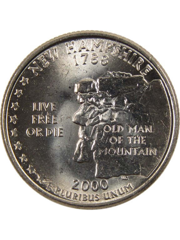 2000 P New Hampshire State Quarter BU Uncirculated Clad 25c Coin