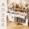 thumbnail image 6 of Poshby 47''W Sideboard Buffet Cabinet with Storage, Charging Station for Kitchen, Living Room, Beige, 6 of 11
