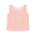 thumbnail image 3 of Yartina Womens Summer Dressy Chiffon Blouses Round Neck Sleeveless Tunic Tops Office Work Shirts Top Pink 3XL, 3 of 5