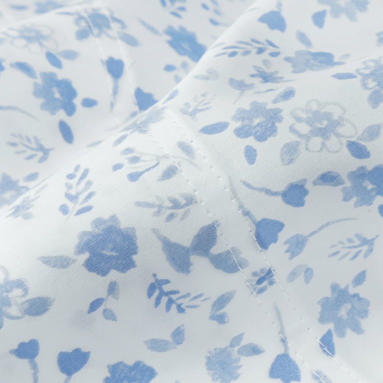 Blue and White Floral Cotton Cord Set – Shrisa