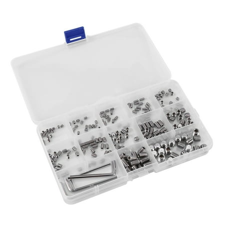 

240Pcs Grub Screw Cup Point Hex Head Socket Set M3x3 M3x4 M3x5 M4x4 M4x5 M4x6 M5x5 M5x8 M6x6 M6x10 M8x8 Hex Key Wrench Stainless Steel