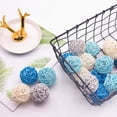 thumbnail image 3 of Decoración de ratán Accesorios naturales Adornos de ducha Esferas decorativas de mimbre Azul Gris Blanco 24, 3 of 4