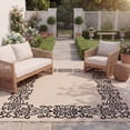 thumbnail image 4 of Safavieh Courtyard Ellie Oriental Indoor/Outdoor Area Rug, Sand/Black, 7'10" x 7'10" Square, 4 of 17