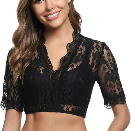 Upioiwer Interior Y Atrevidos De Mujer Para Dormir Women Lingerie Tops Blouses Black Women S Dirndl Blouse Lace Dirndl Elegant Body Stocking Negligee For Women   Lace Classy Lingerie Sets