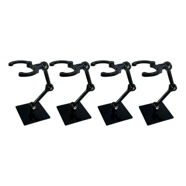 KLKCMS Support de Modèle de Poupée Angle Réglable pour Poupée de 6 Pouces 4 Pcs Noir 4x4cm