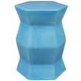 thumbnail image 3 of Sunnydaze Moderno Hexagon 17.25" Ceramic Garden Stool Side Table, Moonstone, 3 of 8