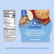 Gerber Mealtime for Toddler, Oatmeal & Barley Cereal, Apple Cinnamon, 4.5 oz