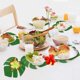 thumbnail image 3 of 60 Piezas De Decoración De Fiesta Tropical, Hojas De Palma Tropicales, Flores De Hibisco, Simulación De Hojas Artificiales Para Fiesta Hawaiana Luau Safari, Selva, Playa, Barbacoa, Decoración De Mesa, 3 of 5