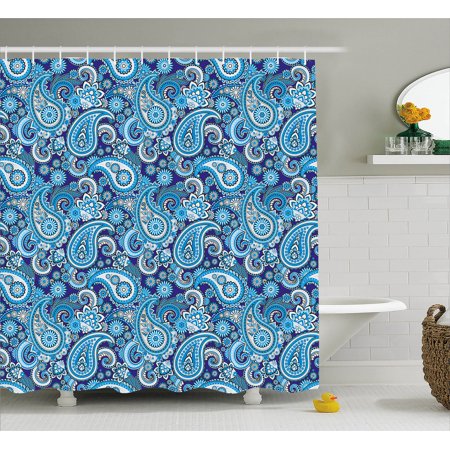Wearing short asian design fabric shower curtain