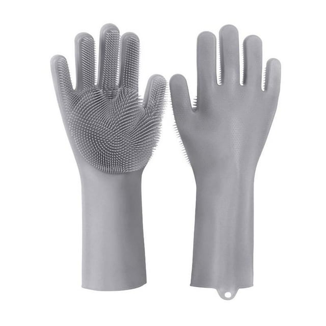 Gants de Vaisselle en Silicone, Gants de Récurage en Caoutchouc pour Vaisselle