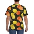 thumbnail image 3 of Bixox Men's Orange Lemon Printed Short Sleeve Skinny Athletic T-Shirt, 3 of 6
