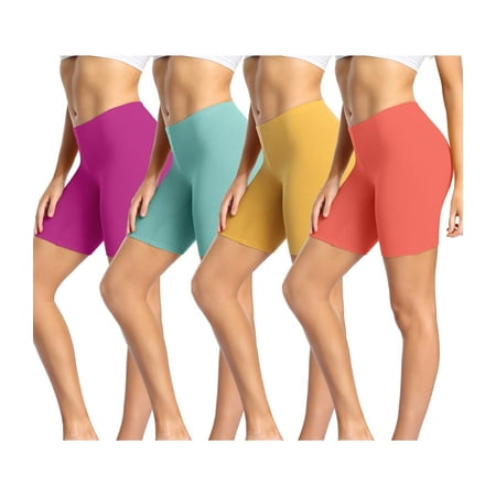 wirarpa Women s Cotton Boy Shorts Underwear Anti Chafing 4 Pack Long Leg Plus Panties Multicolor Size 6