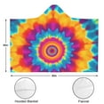 thumbnail image 3 of Wearable Blanket,Colorful Rainbow Tie Dye Spiral Pattern Hooded Wearable Flannel Blanket for Adults & Teens,Winter Poncho Shawl Wrap Cape Cozy Anti-Pill,60"x80", 3 of 5