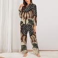 thumbnail image 2 of Rateoe USA Sunflower Flag Pattern Womens Pajamas Set Long Sleeve Sleepwear Button Down Nightwear Soft Cotton Pj Lounge Sets-Small, 2 of 7