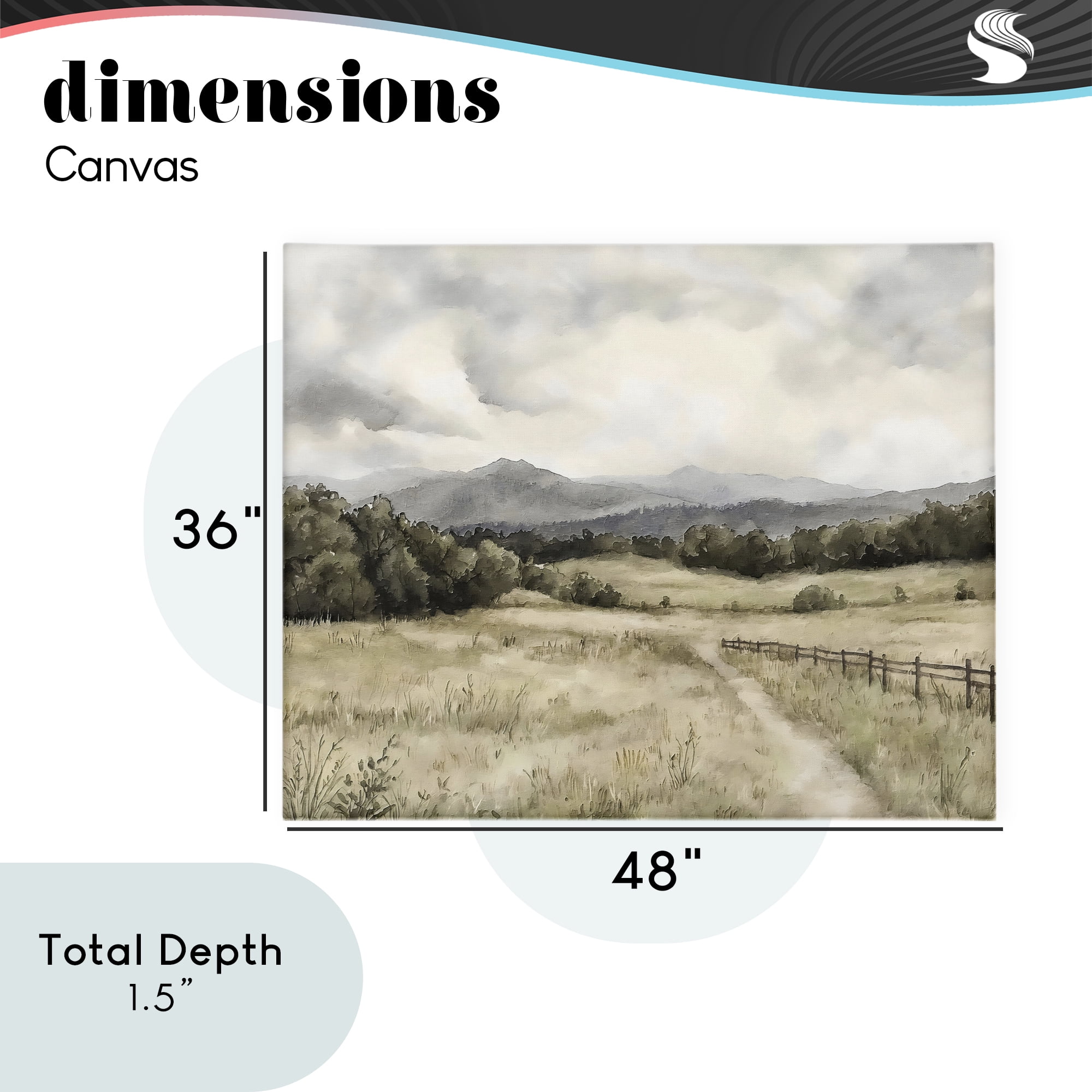 Stupell Industries Muted Trail Along Fence Canvas Wall Art, design by Riley B