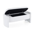 thumbnail image 6 of Elegant Long-Shaped Storage Ottoman,Bench of boucle material with Simple and Grand Design,Entryway Bench for Bedroom Living Room Hallway, White, 6 of 7