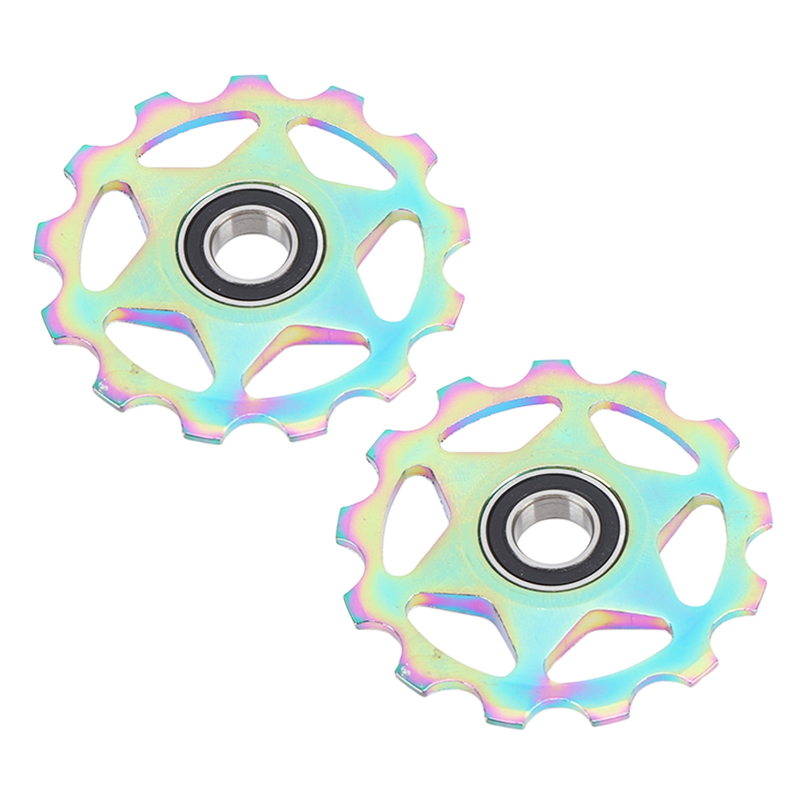 Pulley Jockey Wheel, Oil Slick Color Pattern Rear Derailleur Pulley