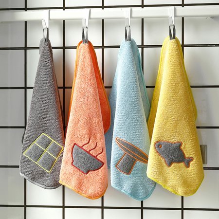 

Thick Bowl Fish Absorbent Kitchen Dish Cleaning Water Drying Hanging Hand Towel