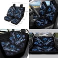 thumbnail image 2 of Renewold Dragonfly Flower 14 PCS Car Seat Cover Full Set, with Steering Wheel Cover Seatbelt Pads Coaster Trash Can Rear View Mirror Cover Coasters Car Armrest Cover Handbrake Cover Set Car Decor, 2 of 7