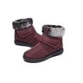 thumbnail image 1 of MAWCLOS Women Snow Boots Plush Lined Warm Booties Faux Fur Non-Slip Winter Boot Slip On Work Ankle Bootie Red 10, 1 of 7