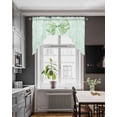 thumbnail image 3 of Green Bow Swag Valances for Windows, Small Curtains Drapes, Cute Bowknot Minimalist Solid Color Kitchen Window Curtains Over Sink Rod Pocket Window Treatment Valance for Bedroom/Bathroom 56"x36", 3 of 5