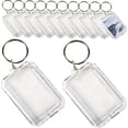 thumbnail image 4 of 40 Pcs Bulk Keychains Acrylic Travel Commemoration Transparent Rings, 4 of 8
