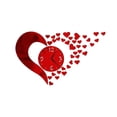 thumbnail image 1 of xiaxaixu Wall Clock, Solid Color Heart Shape Hanging Clock Wall Decor, 1 of 4