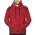 thumbnail image 2 of Bingfone Vintage Burgundy Men's Drawstring Hoodie Long Sleeve Pocket Sweatshirts-XX-Large, 2 of 6
