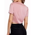thumbnail image 3 of Lovito Elegant Plain Deep V Neck Crop Button Blouses, 3 of 5