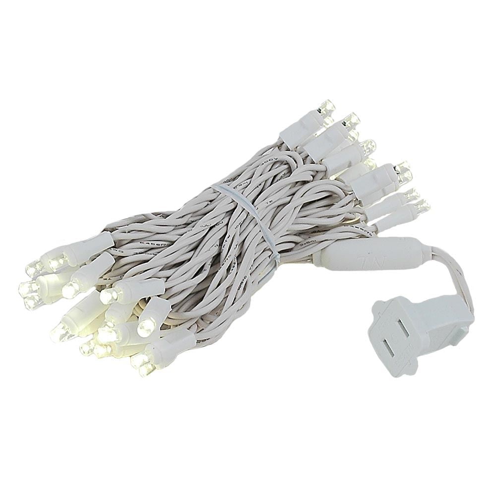 20 Light LED Christmas Mini Light, Warm White, Connectable, White Wire