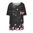 thumbnail image 4 of Oplxuo Womens Plus Size Tops Summer Casual Floral Print Shirts Short Sleeve Crew Neck Blouses Flowy Pleated Tunics, 4 of 4