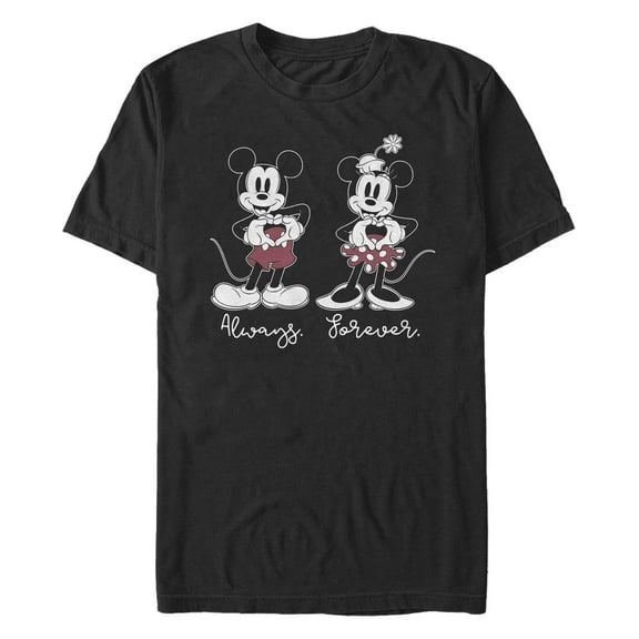 Men's Mickey & Friends Always Forever Graphic Tee Black Medium