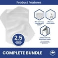 thumbnail image 3 of 30 Pack Wallaby Gusset Mylar Bags for Food Storage, 2.5 Gallon (7.5 Mil - 12" x 18") Stand-up Resealable Zipper Pouches - Silver, 3 of 8