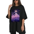thumbnail image 4 of Plus Size Shirt for Women Black Tops for Women Oversized Short Sleeves Shirt for Women Mountain T Shirt Crewneck Shirt for Women XL, 4 of 5