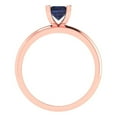 thumbnail image 4 of Solitaire Engagement Ring for Women - 1ct Simulated Blue Sapphire in 14K Rose Gold Promise Ring, 4 of 6