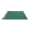 thumbnail image 2 of Ahgly Company Machine Washable Indoor Square Solid Turquoise Blue Modern Area Rugs, 5' Square, 2 of 4
