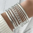 thumbnail image 2 of 10pcs Gold Bangle Bracelets Set Gold Silver Plated Boho Vintage Multi Layer Chunky Stackable Indian Textured Metal Bracelets for Women Minimalist Wedding Bridal Prom Party Trendy Jewelry Gifts, 2 of 4