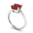 thumbnail image 2 of 2.5 ctw Solitaire Anniversary Ring for Women | Cushion Cut Natural Garnet | Hyperallergenic Solid 18K White Gold, 2 of 5