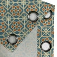 thumbnail image 5 of Ambesonne Orient Grommet Curtain, Daffodils, 50" x 63", Teal Orange, 5 of 6