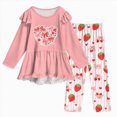 thumbnail image 3 of KPOPLK 2-11 Years Little's Girl Clothes Fall Winter Toddler Outfits for Girls Long Sleeve Ruffle Sweatshirt Pant Clothing Set,Size 9-10 Years, 3 of 8
